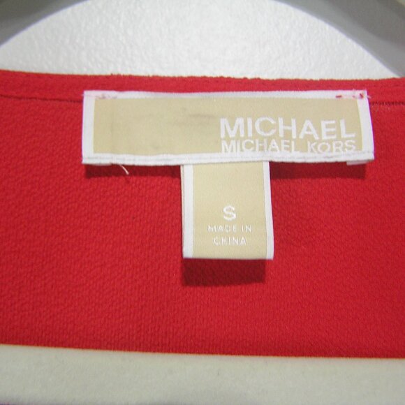MICHAEL KORS RED BLOUSE BELL SLEEVES SMALL - Picture 6 of 7